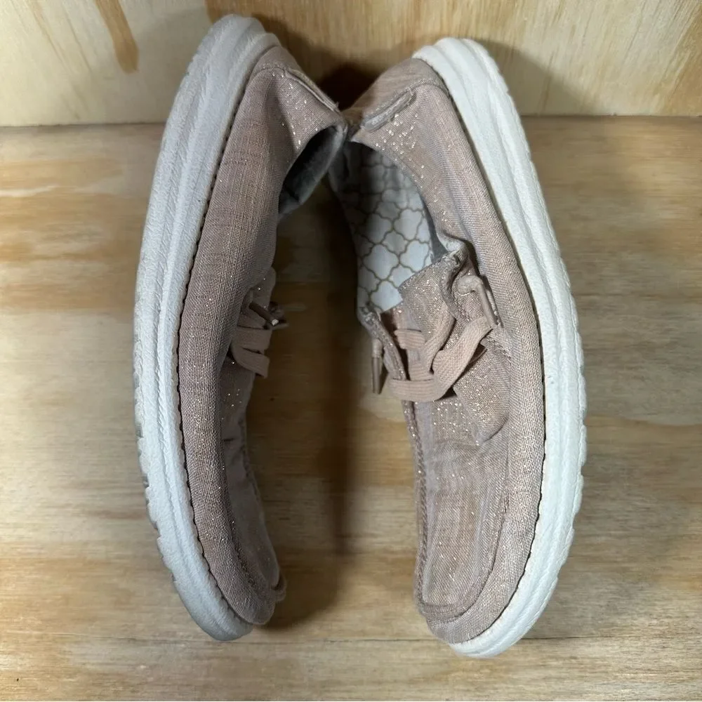 Hey Dude Wendy Sparkling Rose Gold Shoes Women’s Size 8
